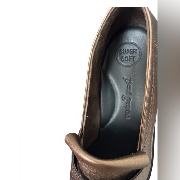 Paul Green NWOB Stacy Flat Women's Leather Shoes Loafers Grunge Metallic US 9.5 - Picture 10 of 12